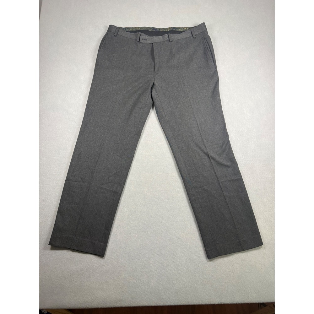 Lauren Ralph Lauren Mens Dress Pants Gray 38W 30L Flat Front Trousers Paisley